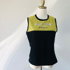 Harley Davidson Tee Shirt Pullover Lime Green Black Extra Large Sleeveless